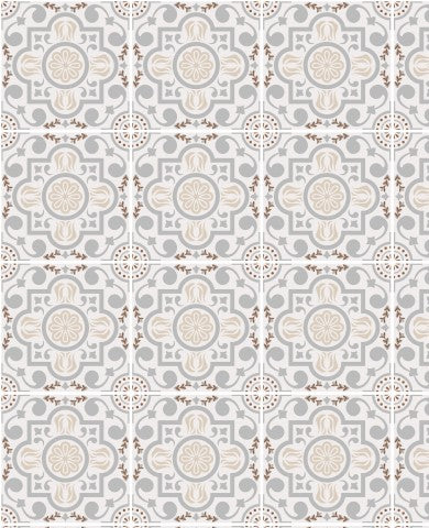 French Terry, un patrón artístico de mosaico en gris y blanco