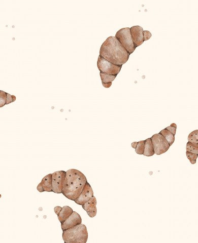 Satin cotton of a croissant watercolor illustration