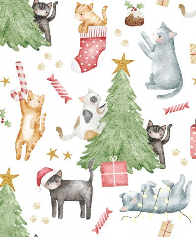 Muslin cats and Christmas trees