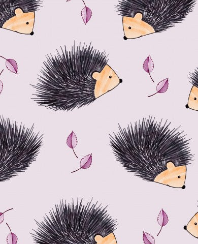 Muslin hedgehogs and leaves