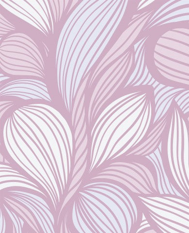 Baumwolle-Canvas-Cuteness: Cute Purple Line Drawing Waves - Meterware zum Nähen.