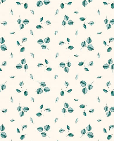 Muslin green leaves on white background