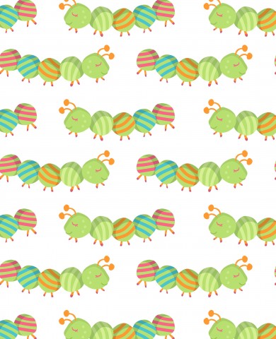 Jersey caterpillars on a white background