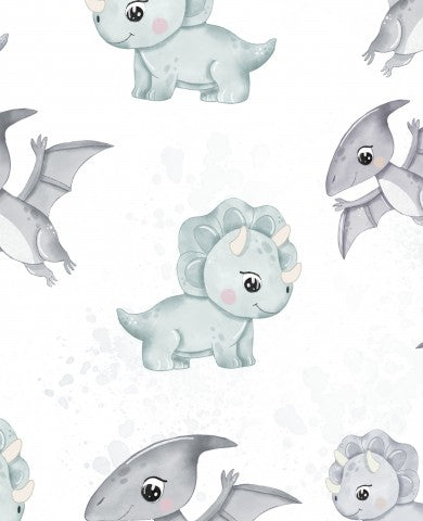 Canvas Baumwolle Dino WEISS - Natürliche Farben, weiche Textur und robustes Gewebe für individuelle Kleidung und Accessoires. Baumwoll-Canvas-Meterware zum Näh