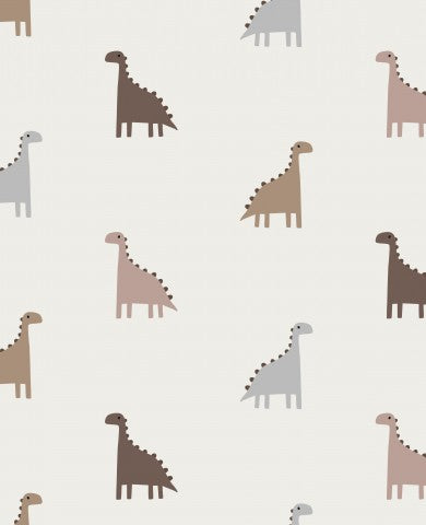 Dinosaurios de muselina en diferentes colores.