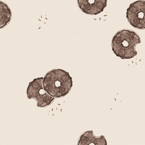 French Terry Donuts auf beigem Hintergrund