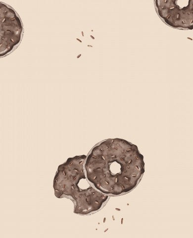 Panama chocolate donuts on a beige background