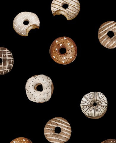 Panama eine Sammlung von Donuts auf schwarzem Hintergrund