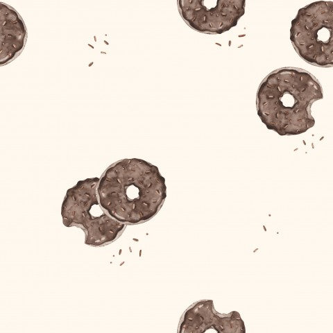 Rib jersey pattern of donuts on a white background