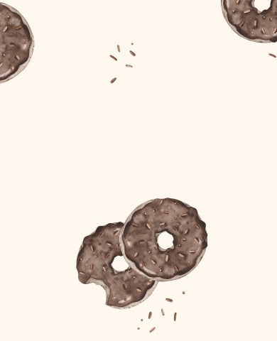 Panama chocolate donuts on a beige background