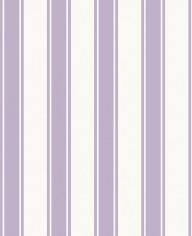 Tessuto di cotone unico per la tua prossima proiezione: tre strisce verticali in viola intenso su sfondo bianco, incorniciate da un'elegante tela.