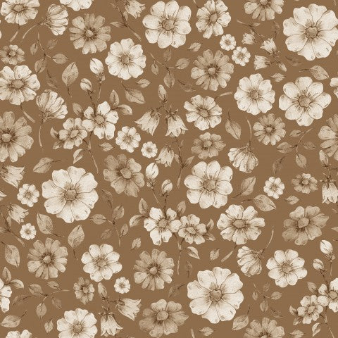 Rib Jersey a picture of a brown and white floral pattern