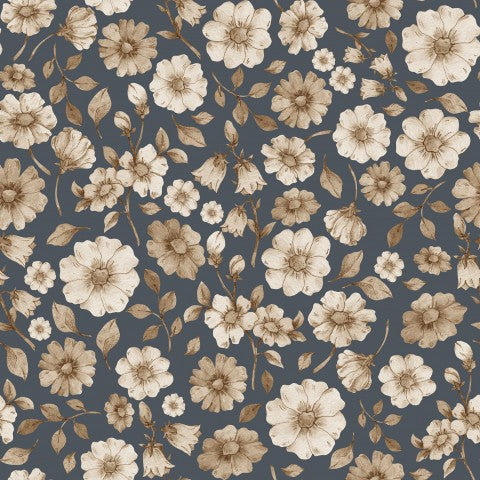 Satin cotton floral pattern
