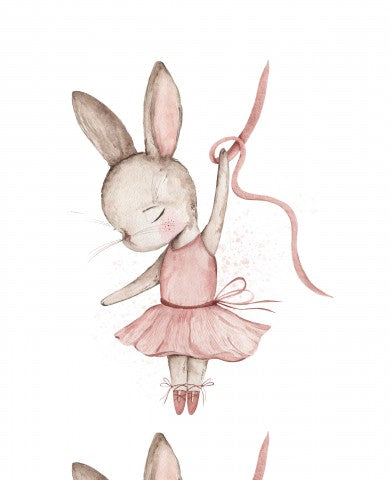 Rib Jersey eine Aquarellillustration eines Ballerina-Häschens