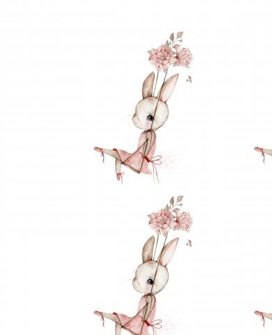 Jersey pattern of a bunny with flowers on its head