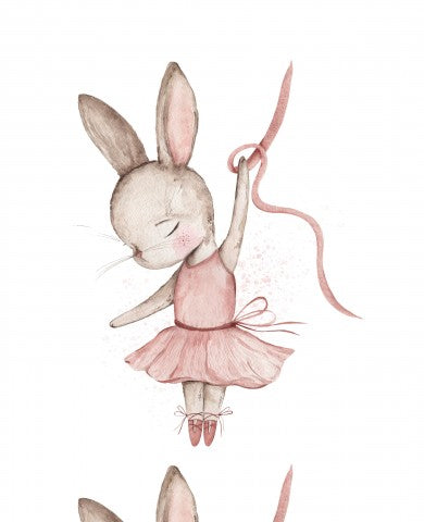 Wasserdichter Stoff eine Reihe von Aquarellillustrationen eines Ballerina-Häschens