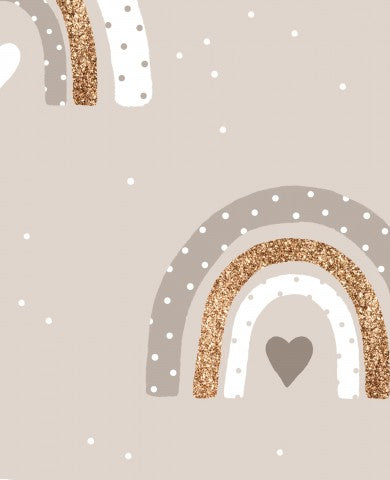 SoftShell rainbow and hearts on a beige background