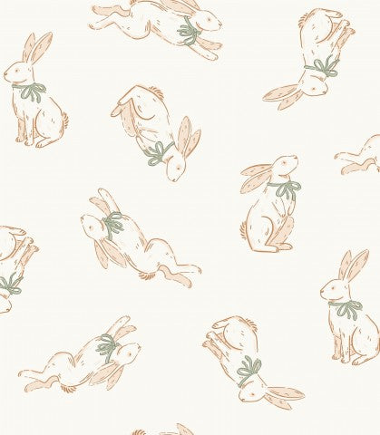 Entdecken Sie das charmante Canvas Baumwolle Easter Bunny with Bow in Spring Green - ein ideales Material für Ihre Easter-Nähprojekte! Baumwolle-Meterware zum