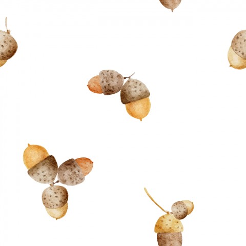 SoftShell watercolor pattern with acorns