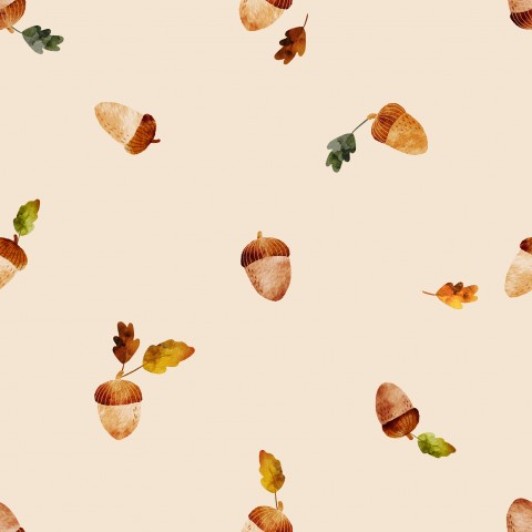 Canvas Baumwolle Eicheln beige 15x15 - Natürliches und weiches Baumwoll-Mischgewebe in leichtem Beige-Ton, ideal für Ihre nächste Nähe-Projekt, als Meterware z