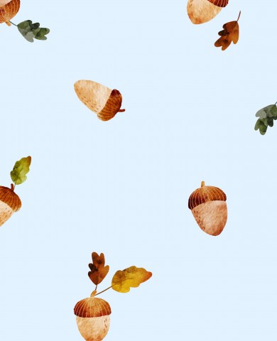 SoftShell watercolor pattern with acorns and leaves