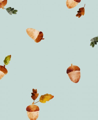 French Terry acorns and leaves on it