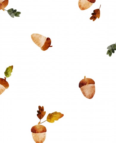SoftShell watercolor pattern with acorns and leaves