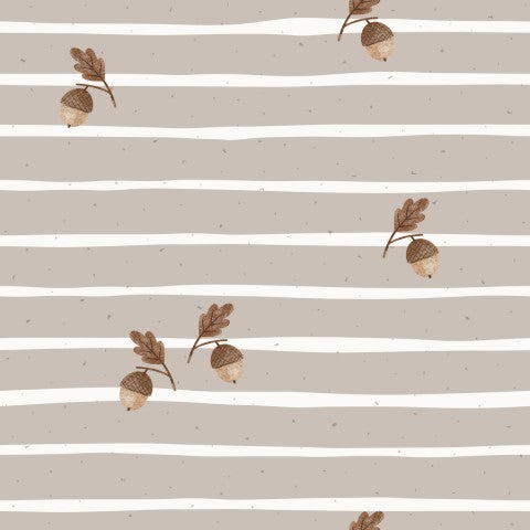 Waterproof fabric acorns and leaves on it