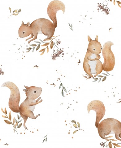 Muslin Watercolor Squirrel