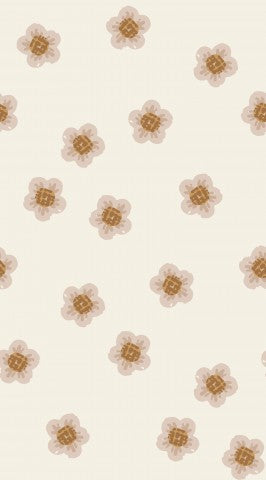 Jersey à motif de fleurs marron et blanches sur fond blanc