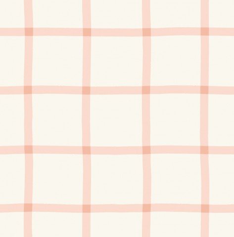 French Terry, un papel pintado a cuadros rosas y blancos