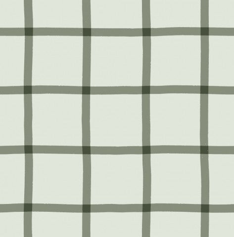 Satin cotton a green checked fabric pattern