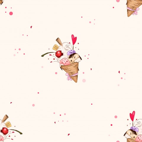 Cornets de glace et cerises de Jersey