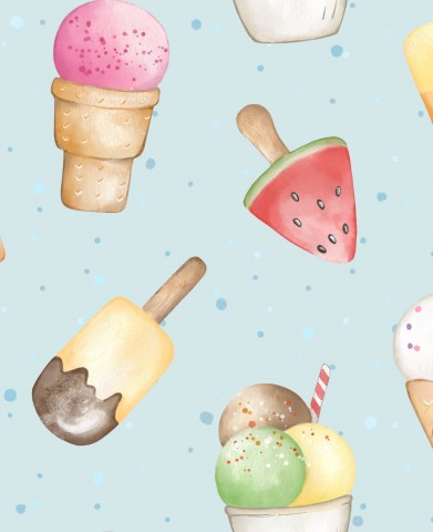 Rib Jersey Eiscreme und Wassermelone
