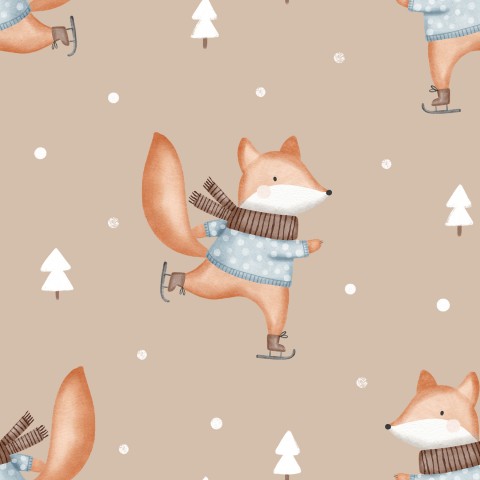 Canvas Baumwolle Eiskunstläufer-Fuchs: Natürliche Schönheit auf deine Garderobe! Baumwoll-Canvas mit Fuchsbau-Pattern für einzigartige Eiskunstlauf-Kostüme und
