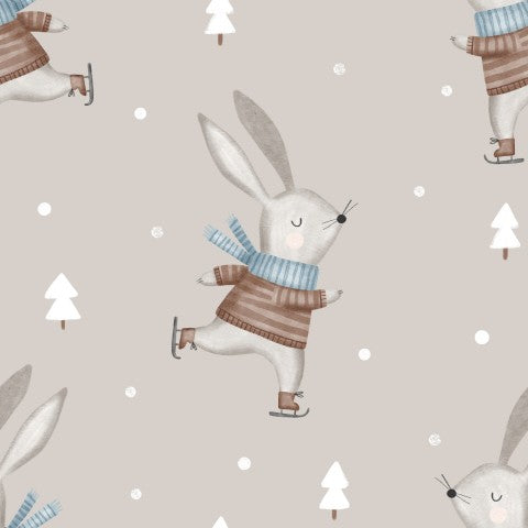 SoftShell pattern of rabbits wearing sweaters and hats