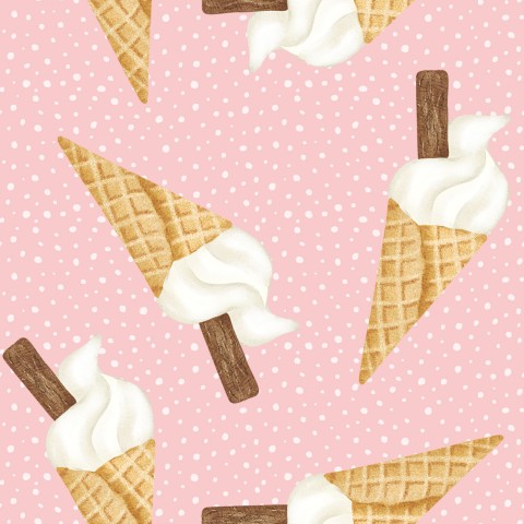 Muslin ice cream cones on a pink background