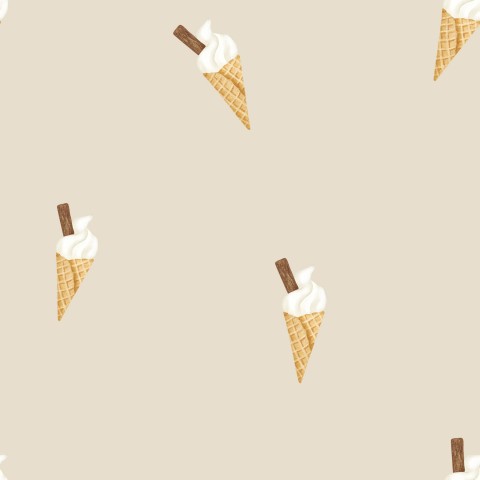 Motivo a cono gelato in mussola su sfondo beige