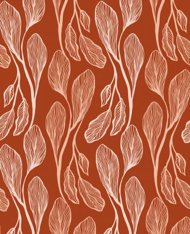 Jersey a brown and white pattern with leaves on it