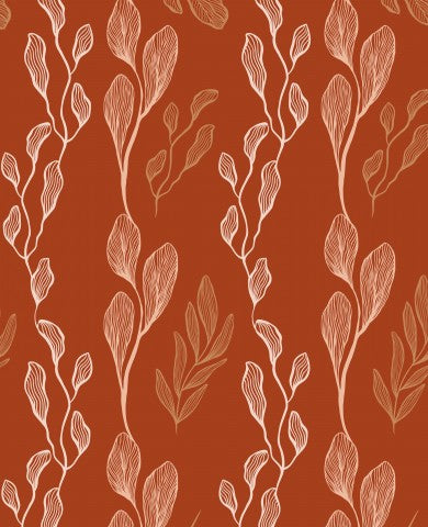 Rib Jersey Blättern auf orangefarbenem Hintergrund