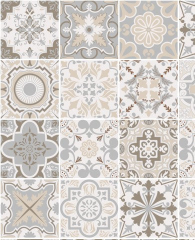Muslin a set of tiles with different patterns and designs