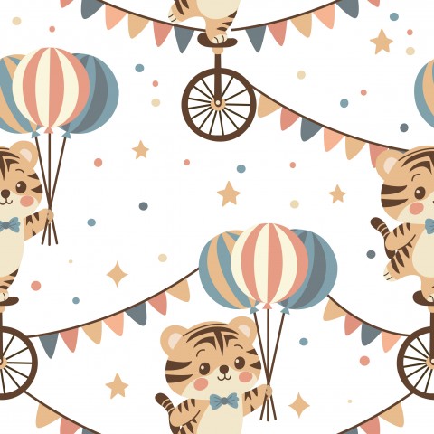 Bauwolle-Canvas mit Entzückendem Tiger: Baumwoll-Sorte für Feste und Events. Günstige Meterware zum Nähen von Kostümen und Accessoires. Ideal für Festival-Outf