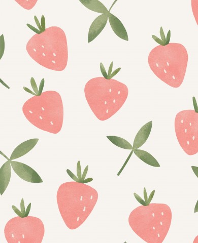 French Terry Strawberries and Leaves