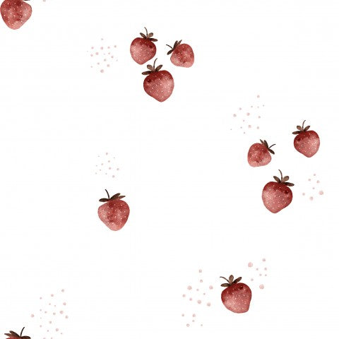 Satin cotton strawberries on white background