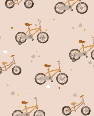 SoftShell bicycles and stars on a pink background