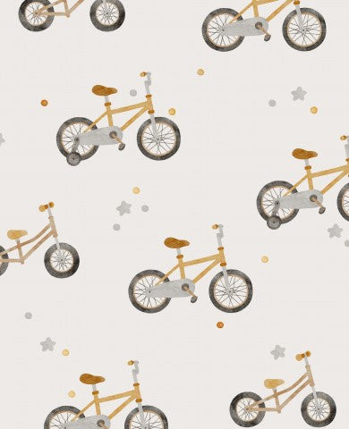 Muslin bicycles and stars on it
