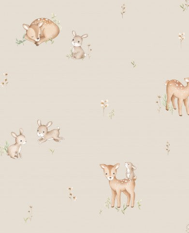 Nähende Freude in Weiß! Canvas Baumwolle Fawn Rabbit Beige 20x20cm - Ideal für deinen nächsten Projekt!