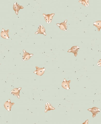 Kreativität und Naturverbundenheit in einem - unser Canvas Baumwolle Fawn Tossed Mint 20x20cm, ideal für Nähereien und Crafting. Weiches Gewebe mit leichtem Mi