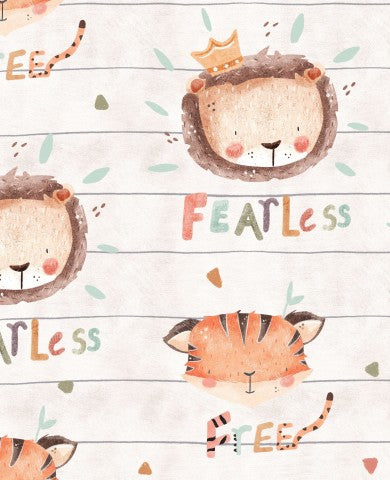 Jersey niedlichen Tieren und den Worten „furchtlos“ darauf