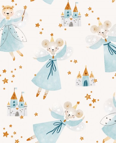 Satin cotton sweet fairies and a castle